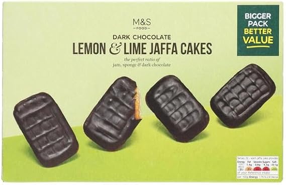 M&S Dark Chocolate Orange Lemon & Lime Jaffa Cakes Twin Pack 250g (4 Pack, Dark Chocolate Lemon & Lime Jaffa Cakes)