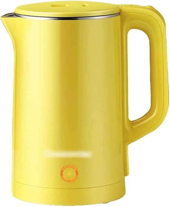 Kettles,1500W Cold Touch Water Boiler Stainless Steel Interior Hot Water Boiler Cordless Base Led Indicator Light Ease of Use/Yellow - Insulation
