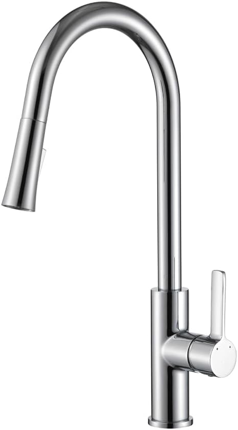 Chrome Pull Down Spray Kitchen Mixer Tap | Single Lever Solid Brass