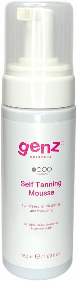 Fake Tan Self Tan Tanning Mousse - Moisturising Mousse for Sun-Kissed Glow, Nourishes, Tones, and Softens Skin with DHA and Plant Extracts for Natural Long-Lasting Finish (Medium)