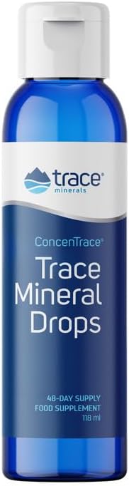 Trace Minerals ConcenTrace Mineral Drops | 118ml, 48 Servings | Supports Energy, Digestion, Bone Health & Hydration, 70+ Ionic Trace Minerals w/Magnesium, Chloride & Potassium