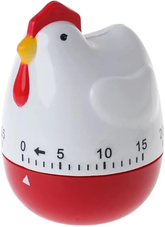 BESTonZON Kitchen Timer Cartoon Chicken Shape Mechanical 60 Minute Kitchen Alarm Clock Egg Timer Baking Cooking Timer for Cooking Learning Shower Housewarming Gift