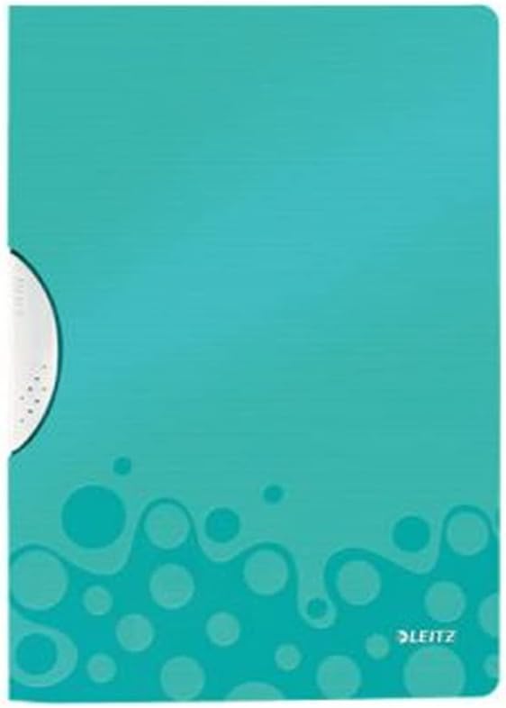 Leitz 41850051 WOW A4 ColorClip Compressed File, Metallic Ice Blue