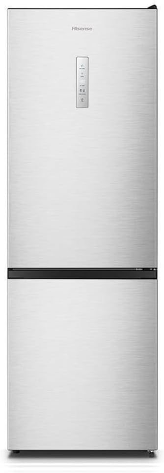 Hisense RB372N4CCD Combi Refrigerator, Efficient, Class D, Capacity 292 L, Height 180 cm, Vegetable Drawer, 4 Star Freezer, Reversible Door, Silent 39 dB, Steel Colour [Energy Class D]