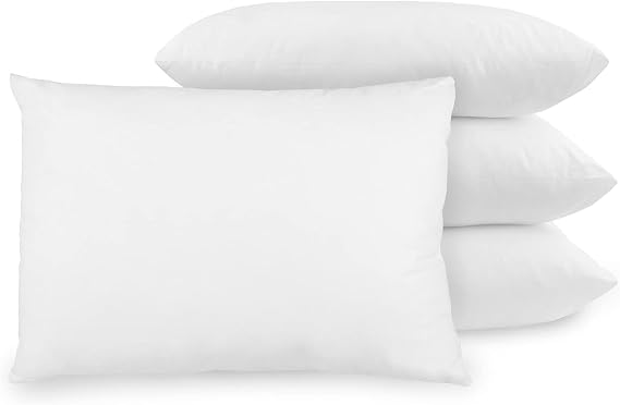Luxury Pillows 4 Pack. Bounce to Back Pillows Sleep Positions. Machine Washable Anti Allergy Pillow, hollow fiber filling Bed Pillow. Hotel-Quality Comfort at Home