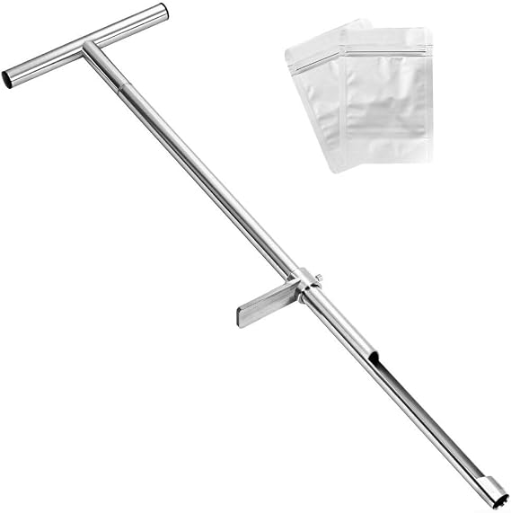 Stainless Steel Soil Sampling Rod 36 Inch T Handle with Pedal for Soil Profile Extraction and Testing