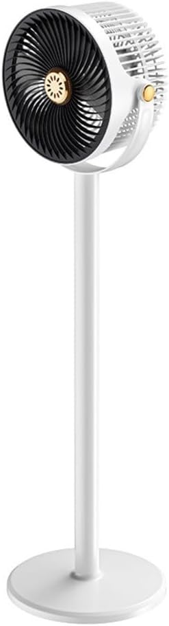 Quiet 360° Oscillating Standing Fan with 5 Speeds | 20dB For Ultra-Quiet DC Motor | 4000mAh Cordless Tower Fan | Adjustable Height 28-86.5cm | Type-C Charging for(White gray)