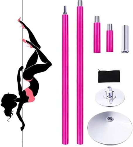 Dance Pole Adjustable Standing Silicone for Home - Spinning & Static Portable Kit - 45mm Stripper Pole for Fitness/Exercise - Height 2.3-2.75m