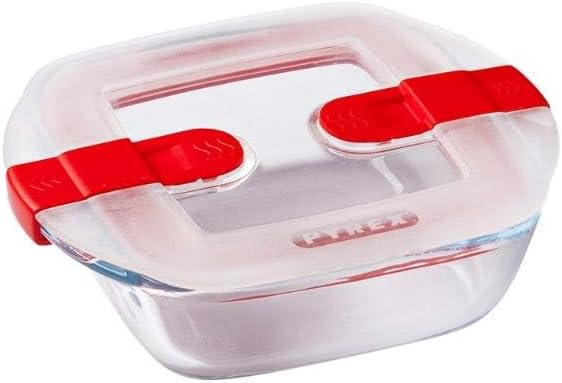 Pyrex Cook & Heat Square Dish with Lid - 140x120mm 350ml