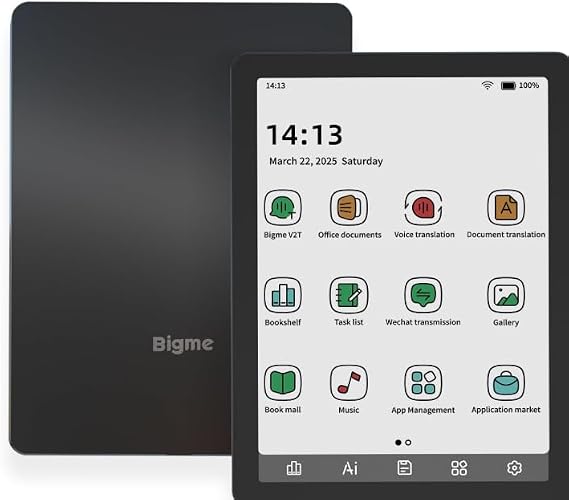 Bigme B6 Color E-Reader, E-Ink eBook Readers 6 Inch Colour eReaders Digital ePaper Tablet with Android 14, 4G+64GB, Adjustable Front Light Android eReader Device with Audiobook