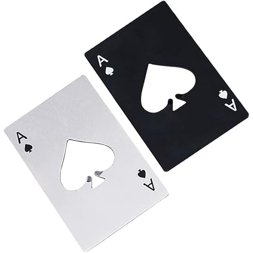 Valkyrie Poker Card Match Ace Stainless Steel Bottle Opener Black