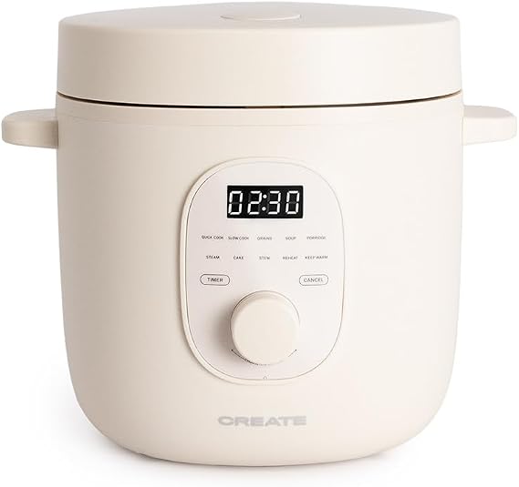 CREATE /RICE COOKER STUDIO/Multifunction Electric Rice Cooker 1.2L Off White/Programmable up to 24h, with steamer basket, prepares cakes, stews or soups, keep warm function, 300W