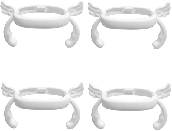 Bottle Handles Compatible with Hegen Baby Feeding Bottle | Encourages Independent Drinking (White, Pack of 4)