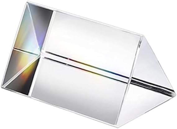 Mini Glass Crystal Triangular Prism, Rainbow Maker for Light Refraction Spectrum Learning, Photography Science Physics Teaching Prop (5cm)