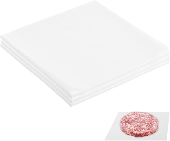 100 Pcs Sheets Parchment Paper, Food Grade Safe White Wax Paper Sheets 15x15cm, Non-Stick Greaseproof Burger Papers Sheet for Baking Cooking, Reusable Wax Papers for Food Wrapping Kitchen