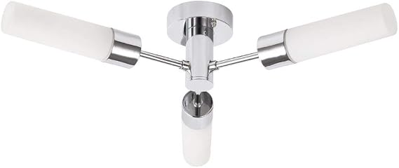 LITECRAFT Elena Ceiling Light Bathroom Semi Flush 3 Arm - Polished Chrome