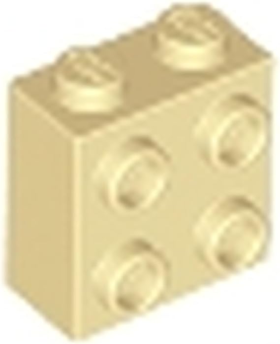 LEGO Brick, Modified 1 x 2 x 1 2/3 with Studs on Side, Part 22885 (Tan, 10, Bricks)