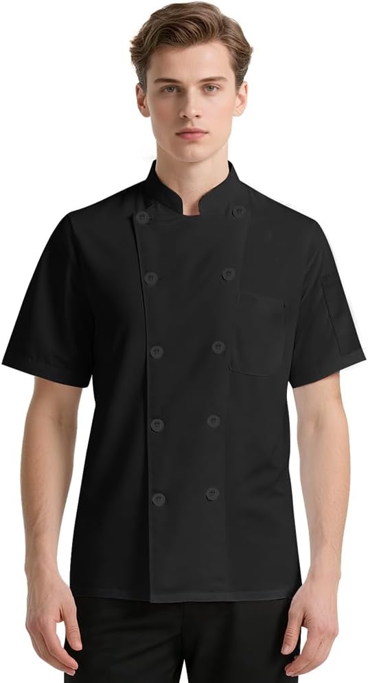 DiULi Men's Chef Jackets, Short Sleeve Chef Jacket Women