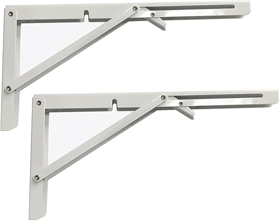 Folding Shelf Brackets Max. Load 220 lb, Heavy Duty DIY Wall Mounted Shelf Bracket Space Saving for Table Work Bench (16 INCH-2PCS)