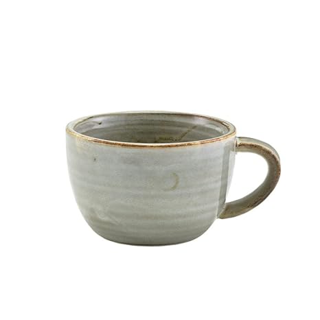 Genware CUP-PG28 Terra Porcelain Coffee Cup, Grey, 285mL Capacity, Pack of 6