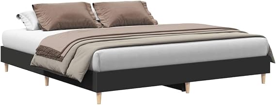 vidaXL Bed Frame without Mattress Black 180x200cm Engineered Wood