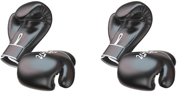 Set of 2 Boxing Training Gloves Sparring Muay Thai Workout Fight Punching Bag Mitts 10oz_Black 10oz