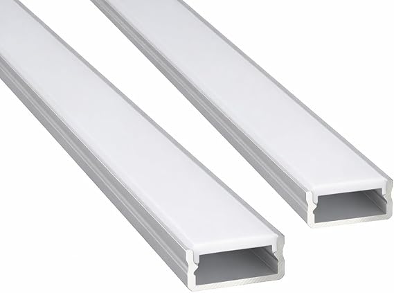 2’li Set LED Kanal Profil Alüminyum 13x6mm 2 Metre Sıva Üstü İnce Kasa Opak Pleksi Difüzörlü Lineer LED Kanal 2128 [Enerji Sınıfı A]