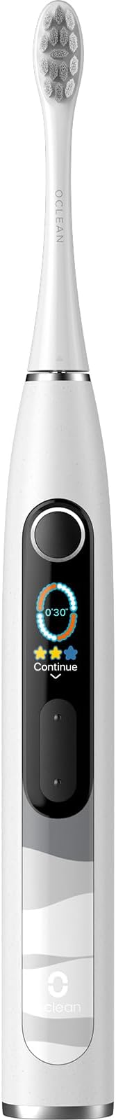 Oclean X10, Smart Sonic Electric Toothbrush, 5 Brushing Modes, 3h-Quick Charge for 60 Days, 2 Min Timer & Pressure Sensor, IPX7 – Grey