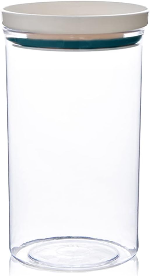 Food Container Kitchen Stackable Moisture-proof Grain Organizer Transparent Sealing Storage Holder with Lid, Blue, 550ml