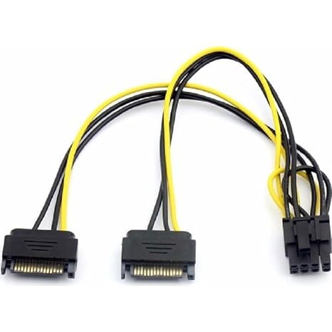 2x Sata to 8 Pin (6+2) Pci-e Express Güç Molex Power Kablosu Çevirici Dönüştürücü 4327