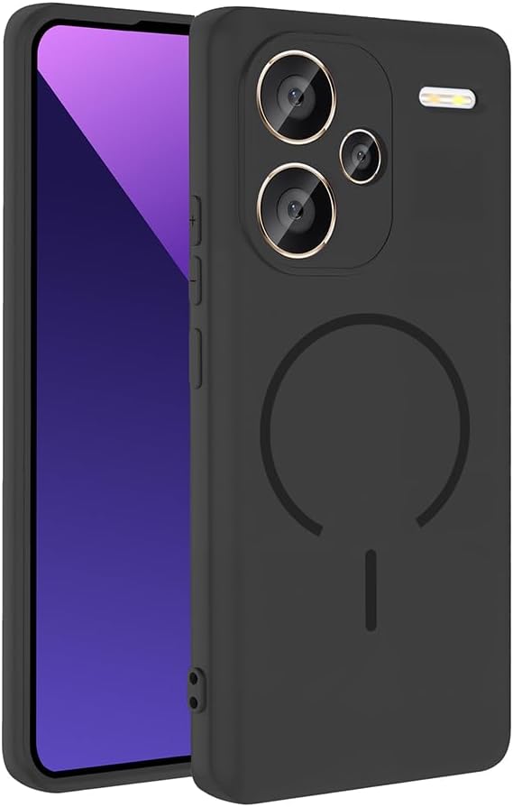 Xiaomi Redmi Note 13 Pro Plus 5G Kılıf M-Safe Özellikli Mat Yüzey Kamera Korumalı Arka Silikon Kapak Siyah