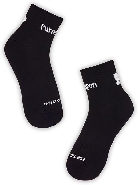 Puresport Performance Ankle Socks, Moisture-Wicking Training Socks with Subtle Compression for Women & Men, Ideal for Long-Distance Running, Gym & Hyrox