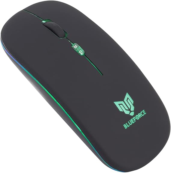 BLUEFORCE 2, 4Ghz Bluetooth Wireless Kablosuz Sessiz Mouse Siyah Işıklı
