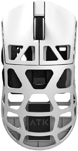 ATK Wireless Gaming Mouse FIERCE X White Magnesium Alloy Symmetric for Left and Right Hands 42 Grams 8K Dongle Included Ultra-Low Latency 0.4ms Max 42,000 DPI LOD 0.1mm Adjustment Domestic Genuine