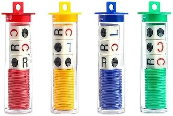 4-Tube Dice Game Set, Portable Four Color Interactive Strike