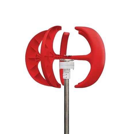 Vertical Wind Turbine Generator 2kw Windmill 12v 24v 48v Low Noise Wind Speed Start With MPPT Charge Controller For Home Use(Rosso,Turbine Only,48V)