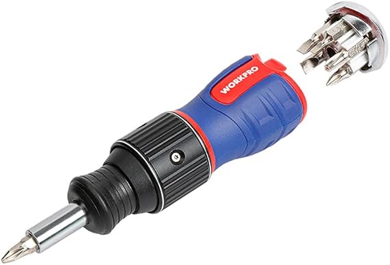 WORKPRO WP221071 6-IN-1 Profesyonel CR-V Cırcırlı Manyetik Topaç Tornavida Seti