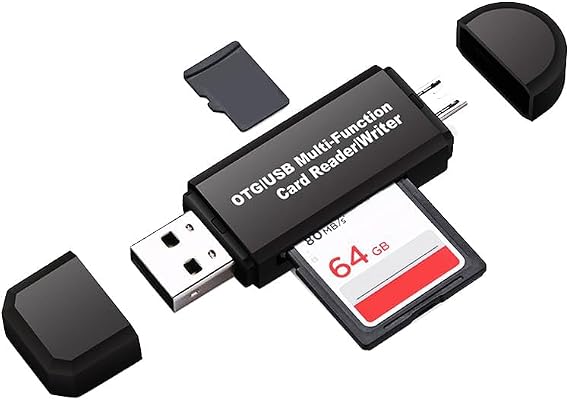 SD Card Reader, 2-in-1 Micro USB, USB 3.0 Memory Card Reader, Multifunctional, OTG Function, No Settings Required, Supports TF Card/for SD Cards, Micro USB Connection, High Speed Data Transfer, Photo