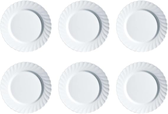 Luminarc Set of 6 Trianon Opal Glass Dinner Plates 24.5 cm