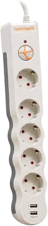 Tuncmatik Tunçmatik Powersurge 5+ USB Girişli Akım Korumalı Priz TSK5015