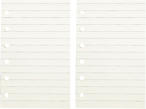 FSSTUD 200 Sheets A7 Blank Lined Paper Refills Small Binder Notebook Insert Pages 6 Ring Planner Inserts Loose Leaf Refill Paper Binder Journal Refills Pages