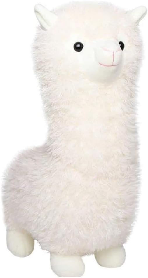 Stand Alpaca Plush, White Alpaca Cuddly, Llama Plush Gift for Kids Girls Lovers