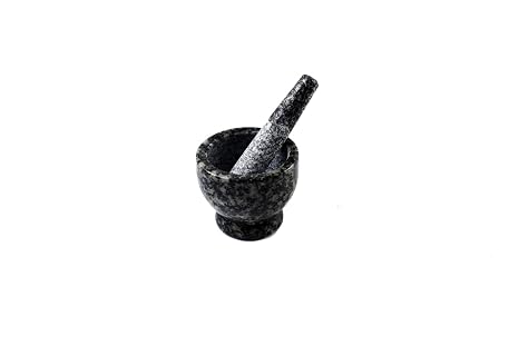 Tiny Granite Mortar and Pestle Set, Miniature Grinder for Herbs, Asian Spices and Seeds for Thai, Chinese, Indian Cuisine Chefs and Home Cooks