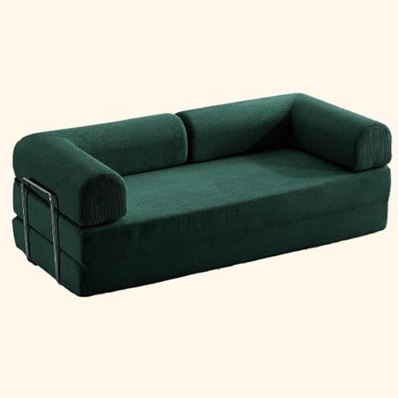 Compression Sofa Convertible Floor Bed Sleeper Loveseat Corduroy Mattress Fold Out Comfy Lounge for Living Room Multi-Functional Memory Foam with Armrest Portable Couch Small Spaces(Size:150cm/59inch,