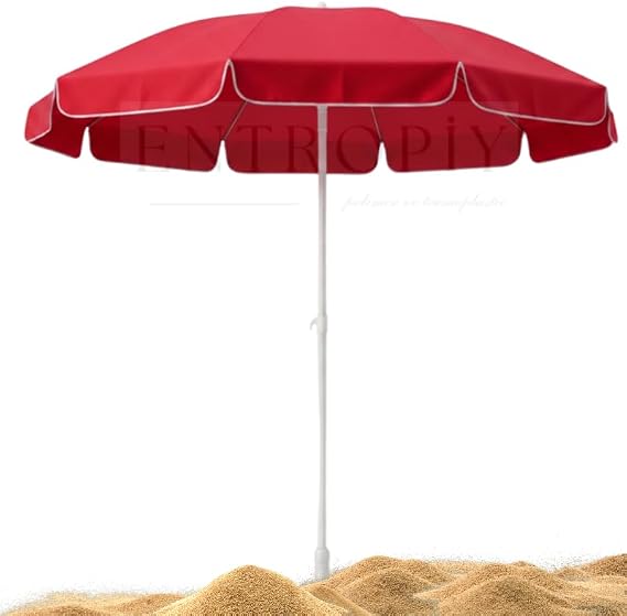 Deniz Plaj ve Balkon Şemsiyesi - Fiberglass Paslanmaz İskelet, Alüminyum Gövde, Canlı Renkler İç Dokumalı Kumaş Polyester ve Pamuklu 170 cm (Cırt Cırt Hediyeli)