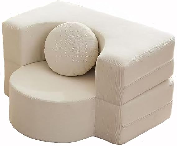 Compression Sofa Convertible Floor Bed Sleeper Loveseat Corduroy Mattress Fold Out Comfy Lounge for Living Room Multi-Functional Memory Foam with Armrest Portable Couch Small Spaces Guest Bed(Size:100