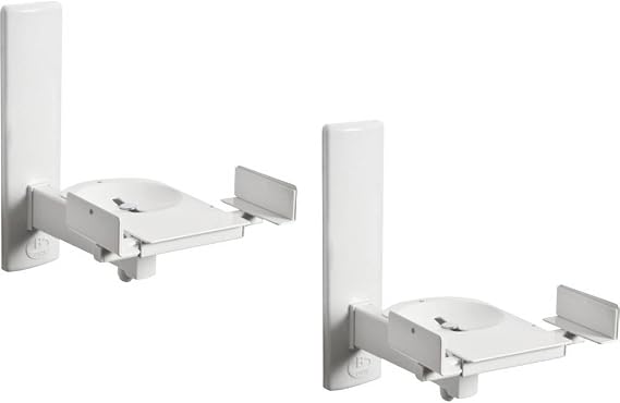 B-Tech BT77 - Ultragrip ProTM Side Clamping Loudspeaker Wall Mounts with Tilt and Swivel - Finished in White