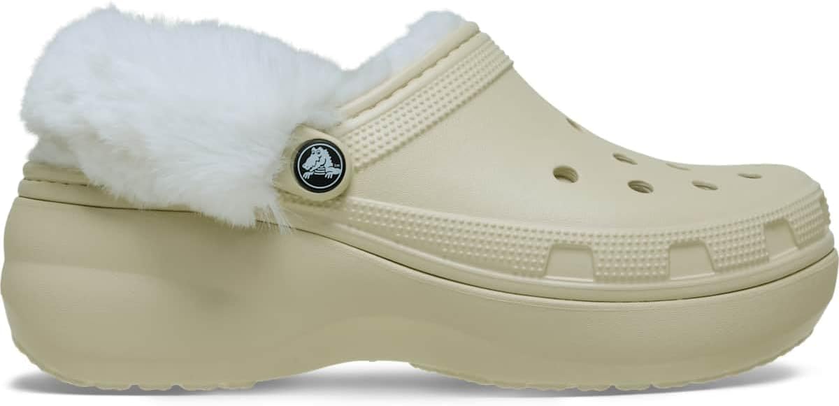 Crocs Classic Platform Fuzz Lined Clog Kadın Terlik, 212854-2Q9