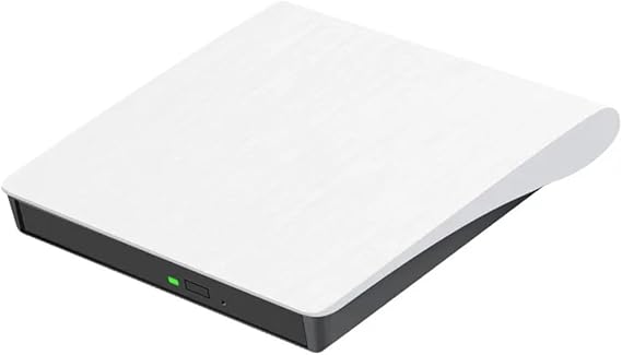 Portable DVD Player External DVD Player USB 3.0 Portable DVD RW Drive CD Player Compatible Laptop Desktop Easy Operation and Clear Image Color: White, Size: 1