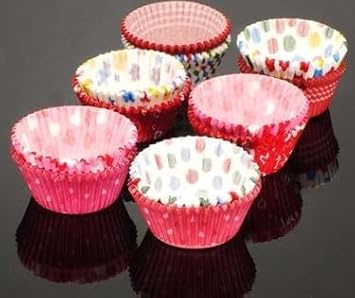 Orret Home 100 Patterned Cupcake Molds, Colorful Brownies and Muffin Containers, Paper
